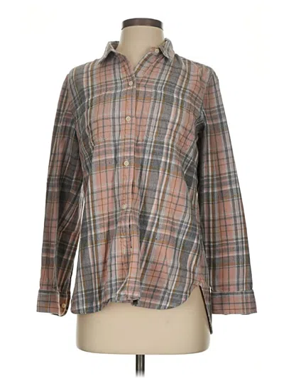 Pre-owned Madewell Long Sleeve Button Down Shirt In Brown