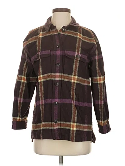 Pre-owned Madewell Long Sleeve Button Down Shirt In Brown