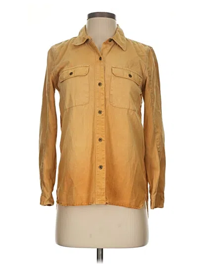 Pre-owned Madewell Long Sleeve Button Down Shirt In Brown
