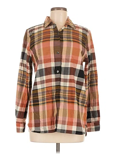 Pre-owned Madewell Long Sleeve Button Down Shirt In Brown