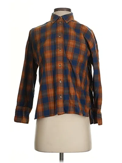 Pre-owned Madewell Long Sleeve Button Down Shirt In Brown