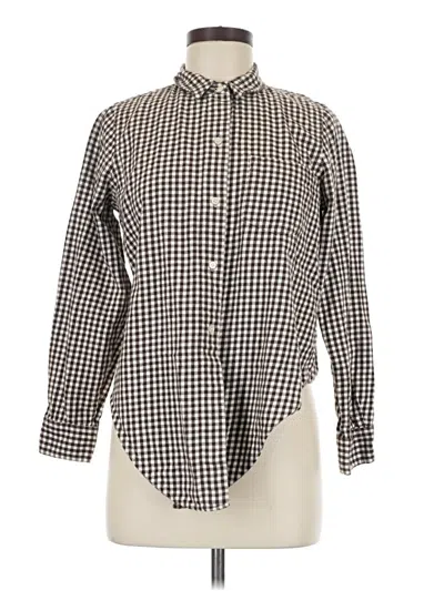 Pre-owned Madewell Long Sleeve Button Down Shirt In Brown