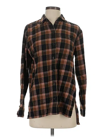 Pre-owned Madewell Long Sleeve Button Down Shirt In Brown