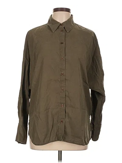 Pre-owned Madewell Long Sleeve Button Down Shirt In Brown
