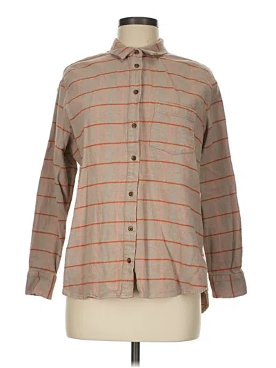 Pre-owned Madewell Long Sleeve Button Down Shirt In Brown