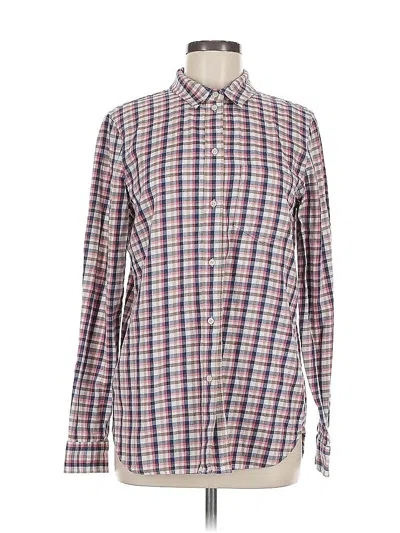 Pre-owned Madewell Long Sleeve Button Down Shirt In Burgundy