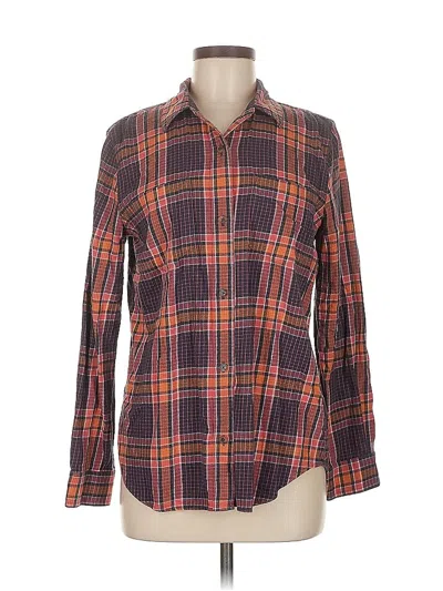 Pre-owned Madewell Long Sleeve Button Down Shirt In Burgundy