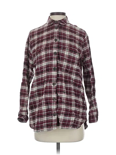Pre-owned Madewell Long Sleeve Button Down Shirt In Burgundy