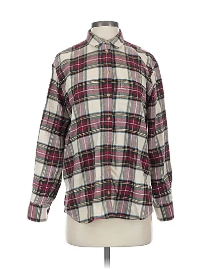 Pre-owned Madewell Long Sleeve Button Down Shirt In Burgundy