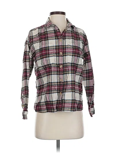 Pre-owned Madewell Long Sleeve Button Down Shirt In Burgundy