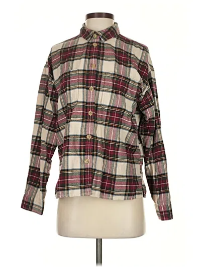 Pre-owned Madewell Long Sleeve Button Down Shirt In Burgundy