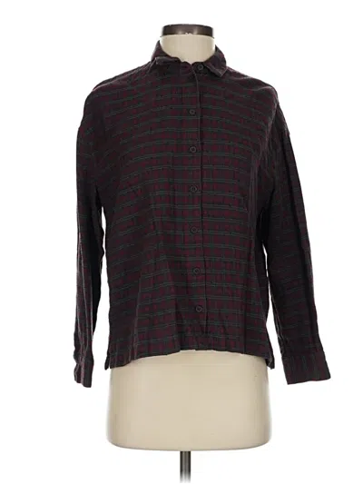 Pre-owned Madewell Long Sleeve Button Down Shirt In Burgundy