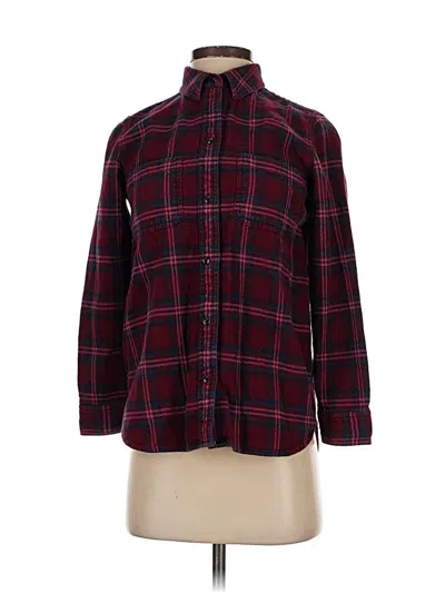 Pre-owned Madewell Long Sleeve Button Down Shirt In Burgundy