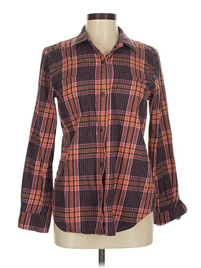 Pre-owned Madewell Long Sleeve Button Down Shirt In Burgundy