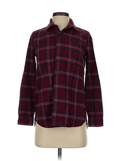 Pre-owned Madewell Long Sleeve Button Down Shirt In Burgundy