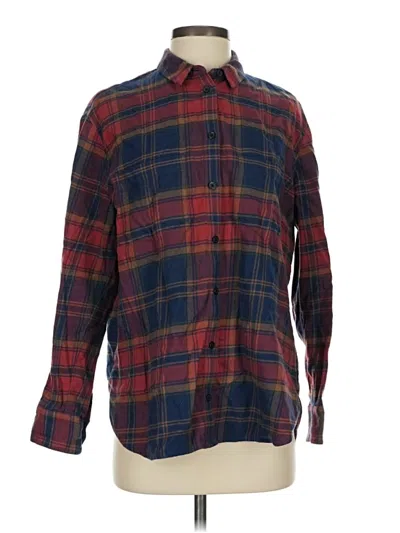 Pre-owned Madewell Long Sleeve Button Down Shirt In Burgundy
