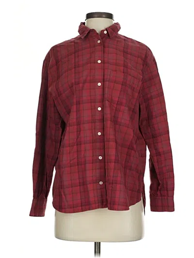 Pre-owned Madewell Long Sleeve Button Down Shirt In Burgundy