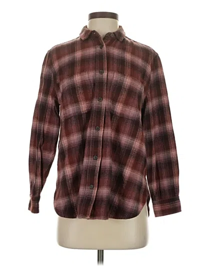 Pre-owned Madewell Long Sleeve Button Down Shirt In Burgundy