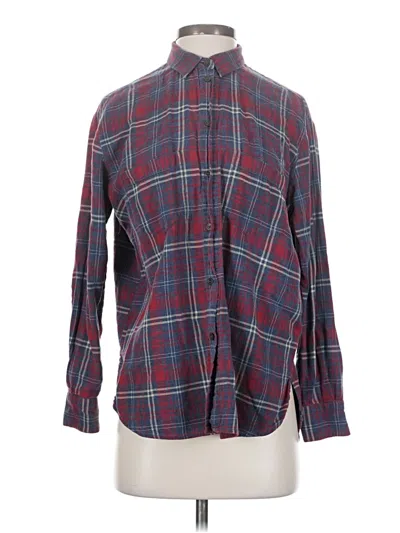 Pre-owned Madewell Long Sleeve Button Down Shirt In Burgundy