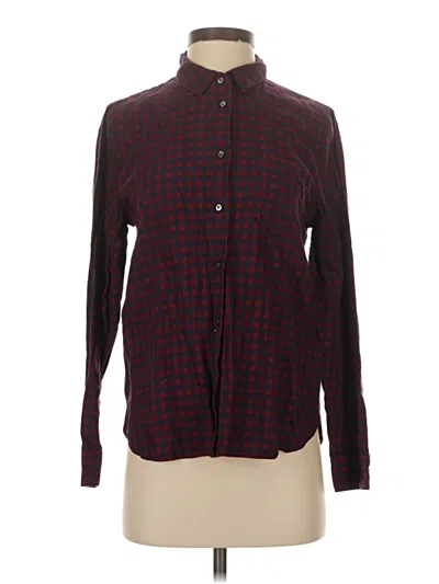 Pre-owned Madewell Long Sleeve Button Down Shirt In Burgundy
