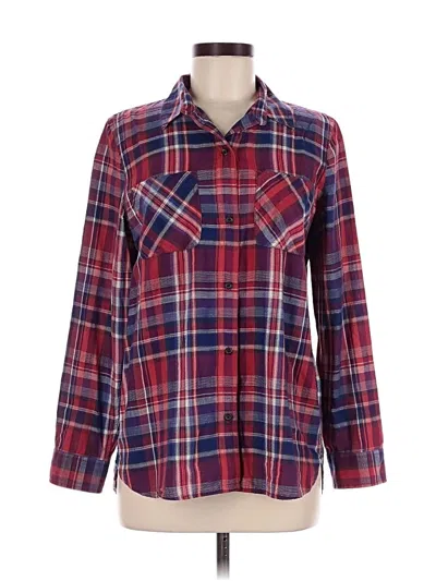 Pre-owned Madewell Long Sleeve Button Down Shirt In Burgundy