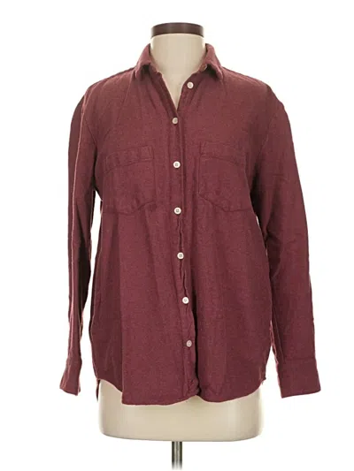 Pre-owned Madewell Long Sleeve Button Down Shirt In Burgundy