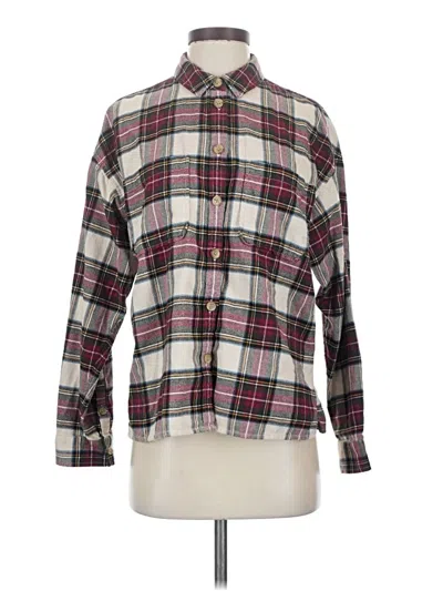 Pre-owned Madewell Long Sleeve Button Down Shirt In Burgundy