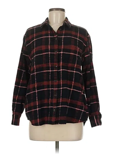 Pre-owned Madewell Long Sleeve Button Down Shirt In Burgundy