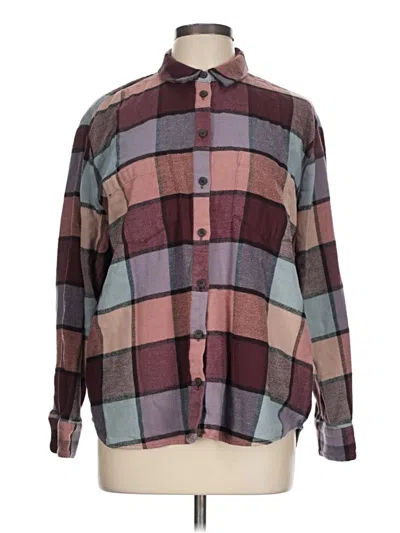 Pre-owned Madewell Long Sleeve Button Down Shirt In Burgundy