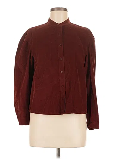 Pre-owned Madewell Long Sleeve Button Down Shirt In Burgundy