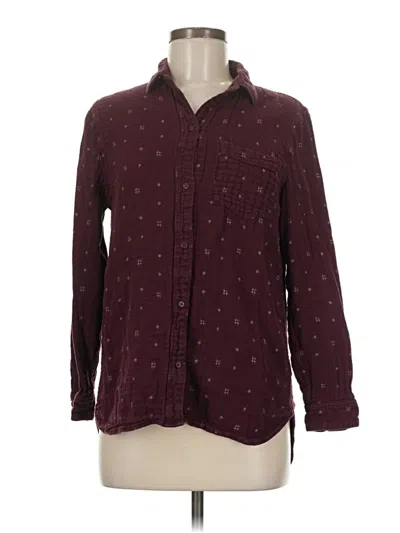 Pre-owned Madewell Long Sleeve Button Down Shirt In Burgundy