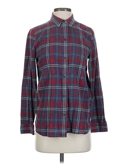Pre-owned Madewell Long Sleeve Button Down Shirt In Burgundy