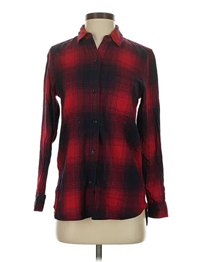 Pre-owned Madewell Long Sleeve Button Down Shirt In Burgundy