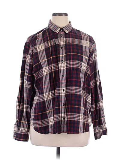 Pre-owned Madewell Long Sleeve Button Down Shirt In Burgundy