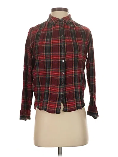 Pre-owned Madewell Long Sleeve Button Down Shirt In Burgundy