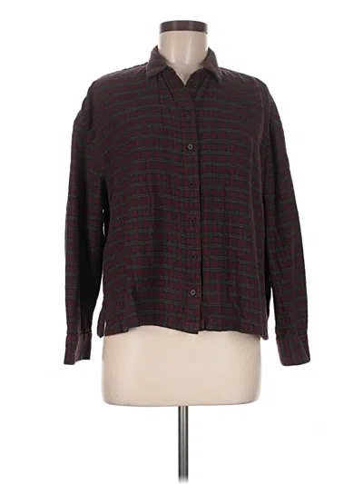 Pre-owned Madewell Long Sleeve Button Down Shirt In Burgundy
