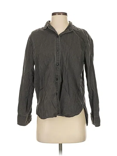 Pre-owned Madewell Long Sleeve Button Down Shirt In Gray