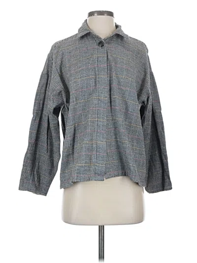 Pre-owned Madewell Long Sleeve Button Down Shirt In Gray