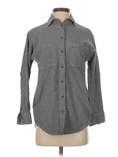 Pre-owned Madewell Long Sleeve Button Down Shirt In Gray