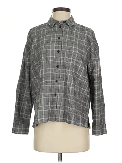 Pre-owned Madewell Long Sleeve Button Down Shirt In Gray