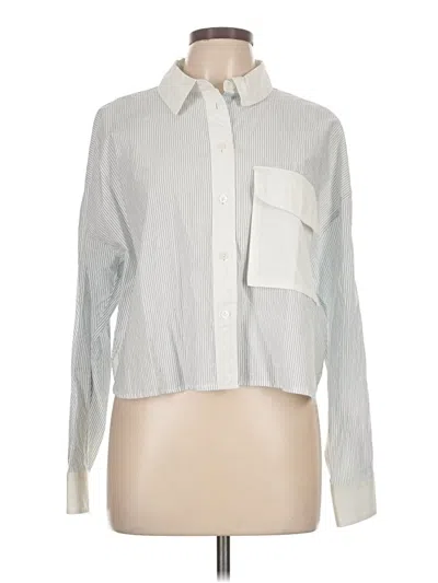 Pre-owned Madewell Long Sleeve Button Down Shirt In Gray