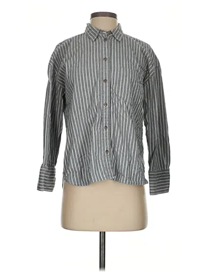 Pre-owned Madewell Long Sleeve Button Down Shirt In Gray