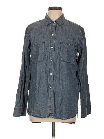 Pre-owned Madewell Long Sleeve Button Down Shirt In Gray