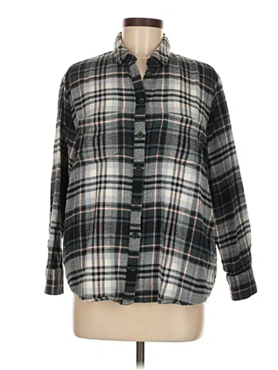 Pre-owned Madewell Long Sleeve Button Down Shirt In Gray