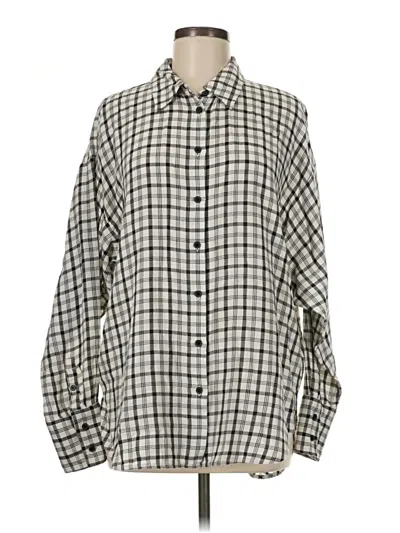 Pre-owned Madewell Long Sleeve Button Down Shirt In Gray