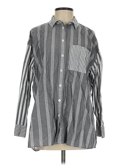 Pre-owned Madewell Long Sleeve Button Down Shirt In Gray