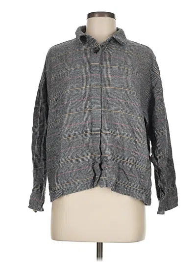 Pre-owned Madewell Long Sleeve Button Down Shirt In Gray