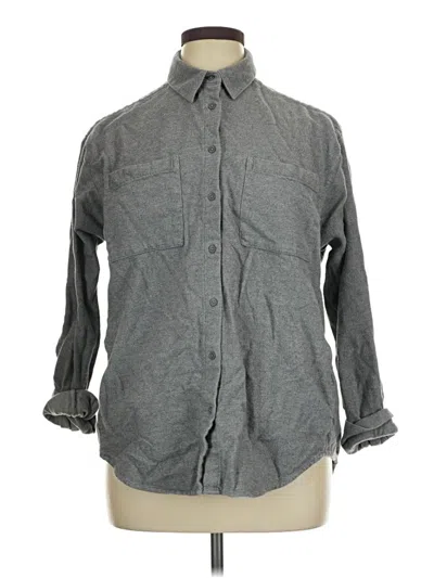 Pre-owned Madewell Long Sleeve Button Down Shirt In Gray