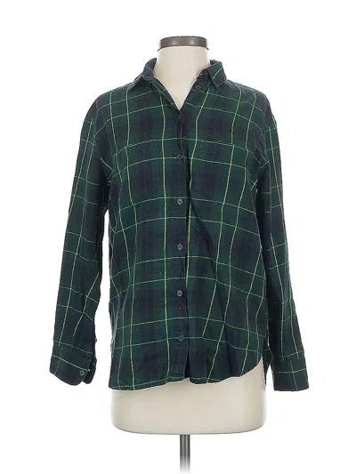 Pre-owned Madewell Long Sleeve Button Down Shirt In Green