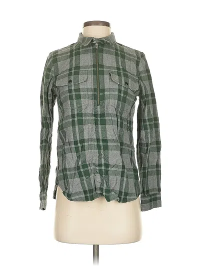 Pre-owned Madewell Long Sleeve Button Down Shirt In Green